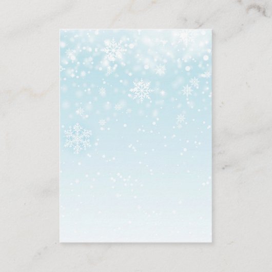 Winter Snowflake Blue Baby Boy Shower Book Request Informatiekaartje (Achterkant)