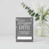 Winter Snowflake Blue Baby Diaper Raffle Ticket Informatiekaartje (Staand voorkant)
