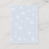 Winter Snowflake Blue Baby Diaper Raffle Ticket Informatiekaartje (Achterkant)