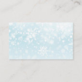Winter Snowflake Blue Baby shower Diaper Raffle Informatiekaartje (Achterkant)