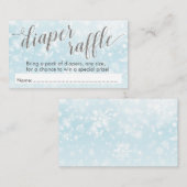 Winter Snowflake Blue Baby shower Diaper Raffle Informatiekaartje (Voorkant / Achterkant)