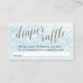 Winter Snowflake Blue Baby shower Diaper Raffle Informatiekaartje (Voorkant)