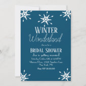 Winter Snowflake Blue Bridal Shower Kaart (Voorkant)