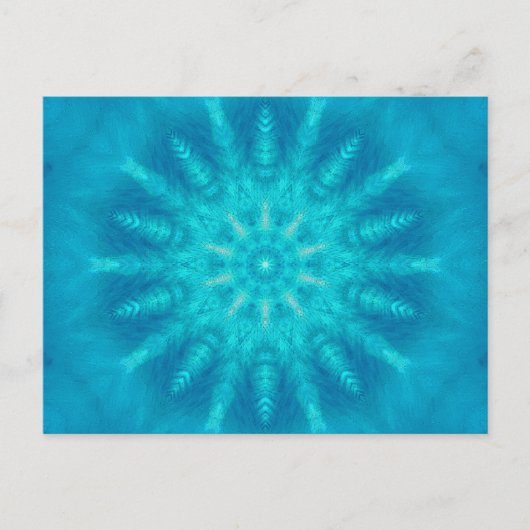 Winter Snowflake Blue Christmas Briefkaart (Voorkant)