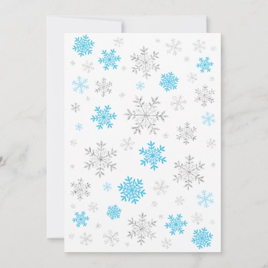 Winter Snowflake Blue en Silver Boy Birthday Kaart (Achterkant)