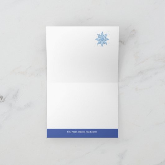 Winter Snowflake Blue Gepersonaliseerd Note Card Bedankkaart (Binnen)