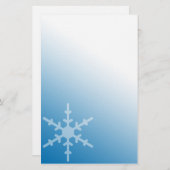 Winter Snowflake Blue Gradient Briefpapier (Voorkant / Achterkant)