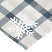 Winter Snowflake Blue Plaid Kerstvakantie Korte Tafelloper (Hoek)