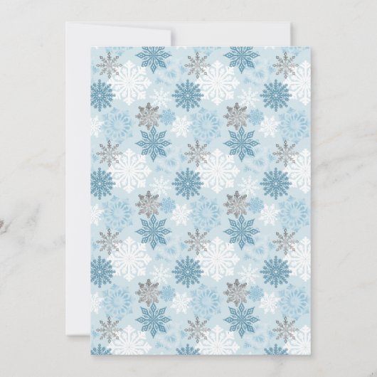 Winter Snowflake Blue Polar Beer Baby shower Kaart (Achterkant)