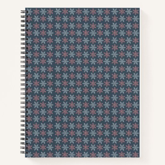 Winter Snowflake Blue Spiral Notebook Notitieboek (Voorkant)