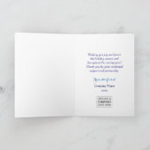 Winter Snowflake Blue Waterverf Business Feestdagen Kaart (Binnen)