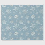 Winter Snowflake Blue Waterverf Cadeaupapier (Vlak)