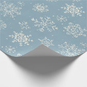 Winter Snowflake Blue Waterverf Cadeaupapier (Hoek)
