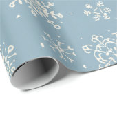 Winter Snowflake Blue Waterverf Cadeaupapier (Rol Hoek)