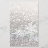 Winter Snowflake Bokeh Bling Briefpapier (Voorkant)