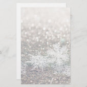 Winter Snowflake Bokeh Bling Briefpapier (Voorkant / Achterkant)