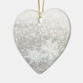 Winter Snowflake Bokeh Bling Keramisch Ornament (Links)
