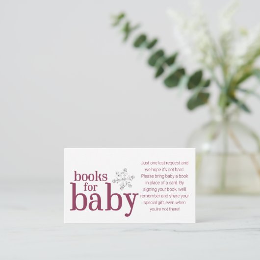 Winter Snowflake Books voor Baby Informatiekaartje (Staand voorkant)