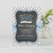 Winter Snowflake Boy Baby shower-uitnodiging Kaart (Staand voorkant)