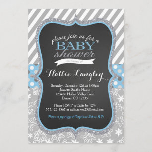 Winter Snowflake Boy Baby shower-uitnodiging Kaart