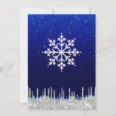 Winter Snowflake Boy Blue Silver Baby shower Kaart (Achterkant)