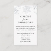 Winter Snowflake Bridal Recipe Request  Informatiekaartje (Voorkant)