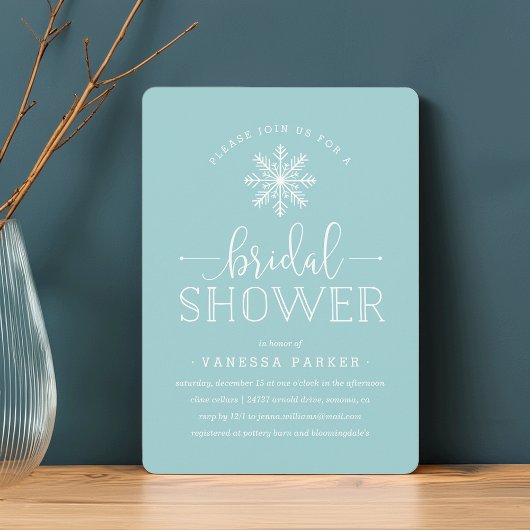 Winter Snowflake Bridal Shower Kaart