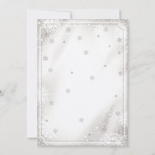 Winter Snowflake Bridal Shower Kaart (Achterkant)