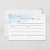 Winter Snowflake Bridal Shower Shower Recipe Cards (Voorkant)
