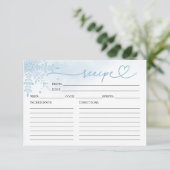 Winter Snowflake Bridal Shower Shower Recipe Cards (Staand voorkant)