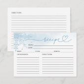 Winter Snowflake Bridal Shower Shower Recipe Cards (Voorkant / Achterkant)