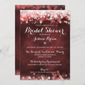 Winter Snowflake Bruids Douche Uitnodiging - Rood (Voorkant / Achterkant)