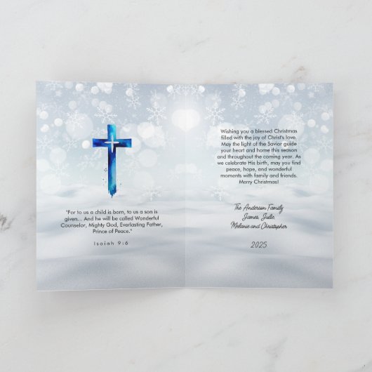 Winter Snowflake Christmas Kaart (Binnen)