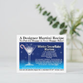 Winter Snowflake Christmas Martini Recept Briefkaa Briefkaart (Staand voorkant)
