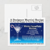Winter Snowflake Christmas Martini Recept Briefkaa Briefkaart (Voorkant / Achterkant)