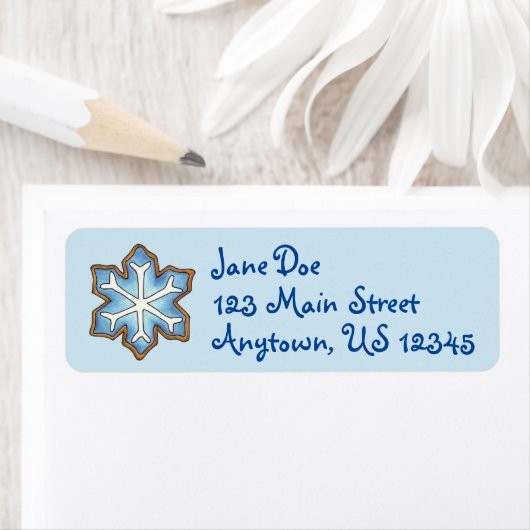 Winter Snowflake Cookie Kerstmis Hanukkah Holiday Etiket (Insitu)