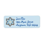 Winter Snowflake Cookie Kerstmis Hanukkah Holiday Etiket (Voorkant)