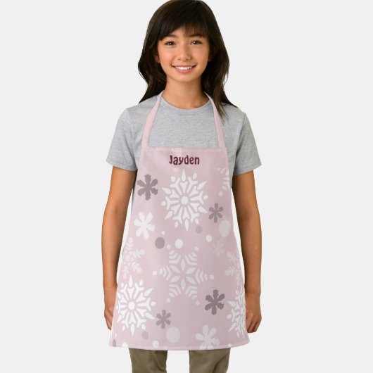 Winter Snowflake Crystal Bleek Roze Schort (Insitu)