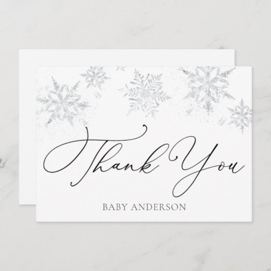 Winter Snowflake Dank je (Voorkant / Achterkant)