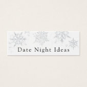 Winter Snowflake Date Night Vrijgezellenfeest Card Mini Visitekaartjes (Voorkant)