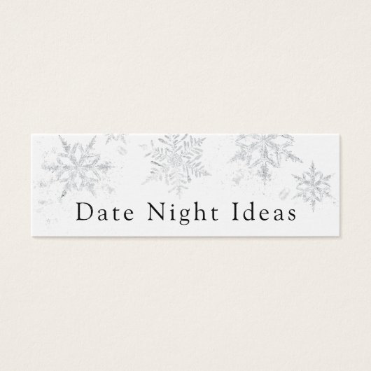 Winter Snowflake Date Night Vrijgezellenfeest Card Mini Visitekaartjes (Voorkant)
