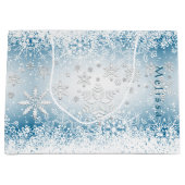 Winter Snowflake Design - Personaliseren Groot Cadeauzakje (Voorkant)