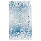 Winter Snowflake Design - Personaliseren Klein Cadeauzakje (Achterkant)