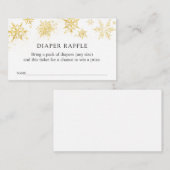 Winter Snowflake Diaper Raffle Ticket Enclosure Ca Informatiekaartje (Voorkant / Achterkant)