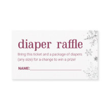 Winter Snowflake Diaper Raffle Ticket Enclosure