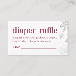 Winter Snowflake Diaper Raffle Ticket Enclosure Informatiekaartje
