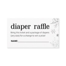 Winter Snowflake Diaper Raffle Ticket Enclosure