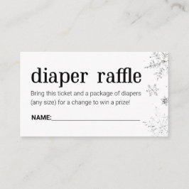 Winter Snowflake Diaper Raffle Ticket Enclosure Informatiekaartje