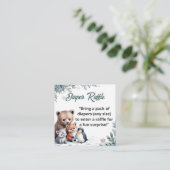 Winter Snowflake Diaper Raffle Ticket Insert Informatiekaartje (Staand voorkant)