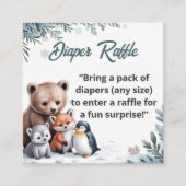 Winter Snowflake Diaper Raffle Ticket Insert Informatiekaartje (Voorkant)